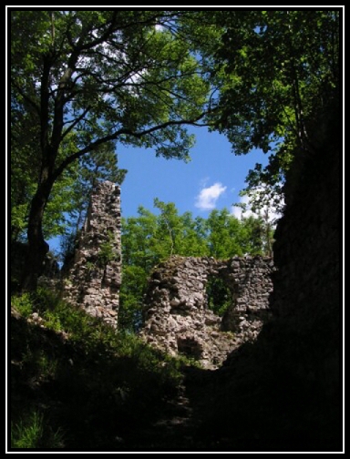 Hrad DOBR VODA - Vntorn hradby. 